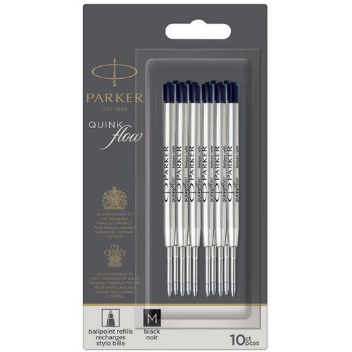 Lot De 10 Recharges Pour Stylo Bille Parker Encre Noire