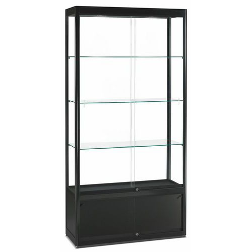 Vitrine Exposition Avec Rangement 100 X 40 X 200 Cm - Noir