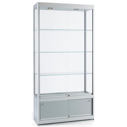 Vitrine Exposition Avec Rangement 100 X 40 X 200 Cm Argent