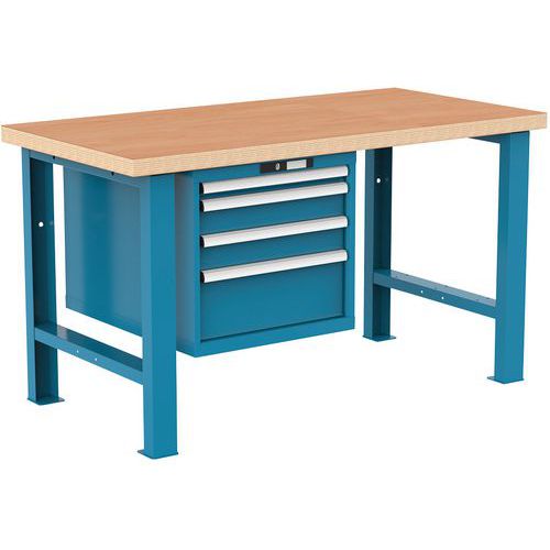 Établis Bleu Clair 1500x750x840 Cap. 600kg Et 4 Tir. 75kg