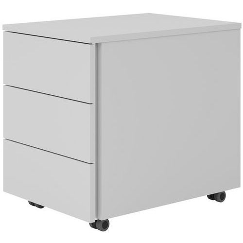 Hammerbacher - Caisson mobile 3 tiroirs GL - Gris - Mélaminé FSC - 51x39.5x54.8 cm