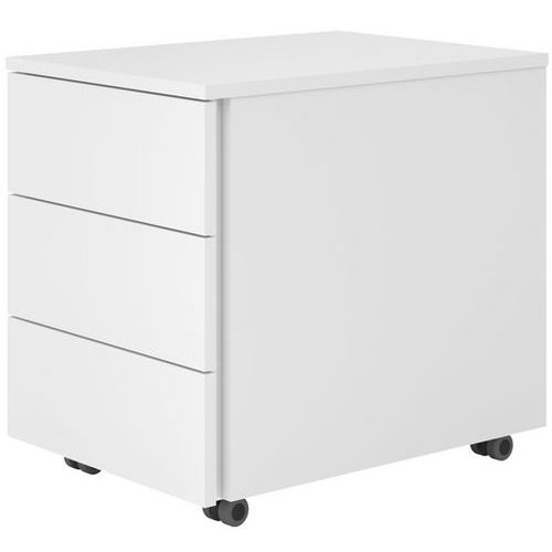 Hammerbacher - Caisson mobile 3 tiroirs GL - Blanc - Mélaminé FSC - 51x39.5x54.8 cm