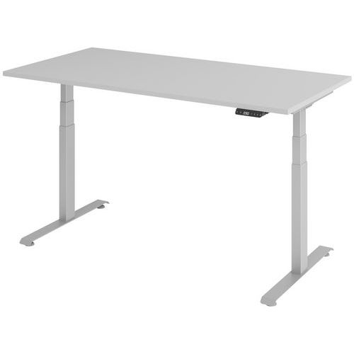 Manutan Expert - Bureau électrique 160x80cm Gris - Hauteur réglable 64.5-129.5cm - Charge 100kg - 3 ans Garantie - Éco-responsable