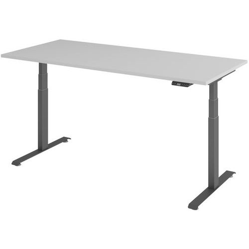 Manutan Expert - Bureau électrique 180x80 cm Gris-Graphite - Hauteur réglable 64.5-129.5 cm - Charge 100 kg - 3 ans Garantie