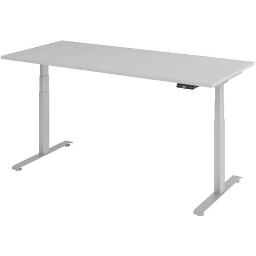 Manutan Expert - Bureau électrique 180x80 cm Gris - Hauteur réglable 64.5-129.5 cm - Charge 100 kg - 10 ans garantie