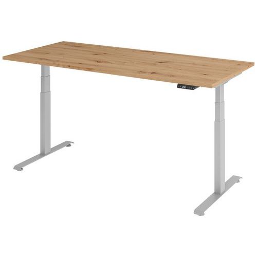 Manutan Expert - Bureau électrique 180 x 80 cm Chêne noueux-Gris - Hauteur réglable 64.5-129.5 cm - Charge 100 kg - Garantie 10 ans - Éco-responsable