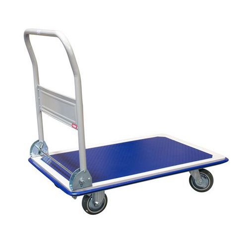 Fimm - Chariot de manutention industriel dossier repliable - 300 kg - Plateau tôle antidérapant - Roulettes Ø 125 mm - Montage facile