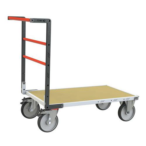 Fimm - Chariot de manutention industriel dossier fixe plateau bois - 600 kg - 1030x640x1200 mm - Éco-responsable