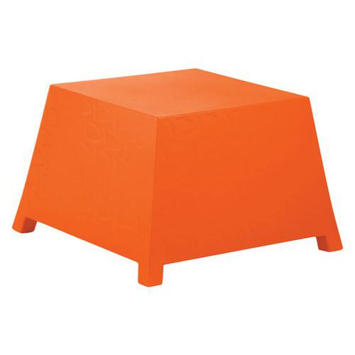 Qui est Paul - Table basse Raffy - Orange - Polyéthylène - Design moderne et résistant - 42x42x35 cm