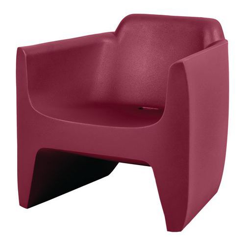 Qui est Paul - Fauteuil Translation Rouge - Polyéthylène Haute Densité - Usage Collectivité - Intérieur/Extérieur