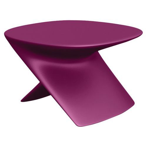 Qui est Paul - Table basse Ublo Violet Recyclé 30% - Polyéthylène - Piétement En X - 61.5x60.8x37.3cm - Design Écologique