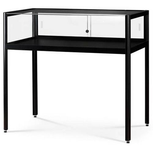 Vitrine Exposition Sur Pieds - 100 X 60 X 92 Cm Noir