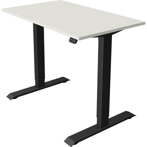 Kerkmann - Bureau réglable Move1 - Blanc/Anthracite - L100xP60cm - Mémoire de forme - Éco-responsable