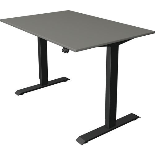 Kerkmann - Bureau réglable Move1 - L120xP80cm - Gris Foncé/Anthracite - Mémoire de forme - Éco-responsable