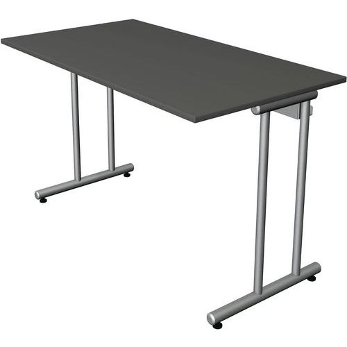 Kerkmann - Bureau Smart Office Droit 120x65cm Anthracite Argent - Télétravail Éco-responsable