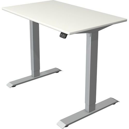 Kerkmann - Bureau réglable Move 1 - Mémoire, Argent/Blanc, 100x60cm - Éco-responsable