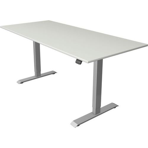 Kerkmann - Bureau réglable Move 1 Silver - L180xP80cm Gris Clair - Mémoire Hauteur 74-123cm - Éco-responsable