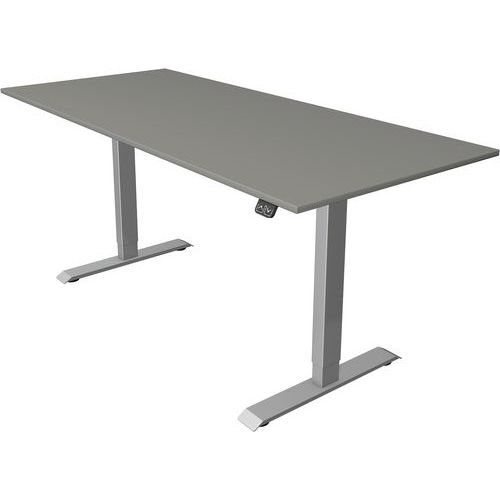 Kerkmann - Bureau réglable Move1 - Argent Gris Foncé L180xP80cm - Mémoire Hauteur 74-123cm - Éco-responsable
