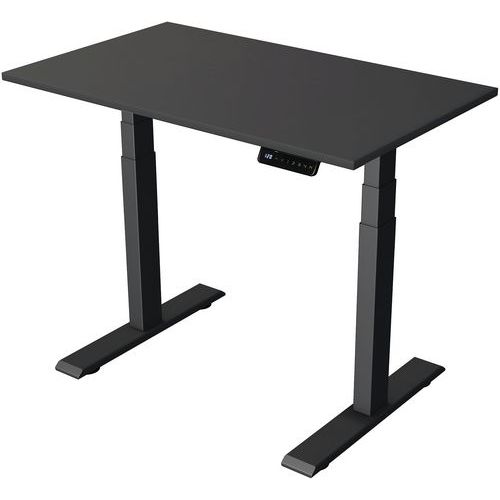 Kerkmann - Bureau droit électrique Move 2 - 100x60 cm Anthracite - Hauteur réglable 63-127 cm - Charge 80 kg - Éco-responsable