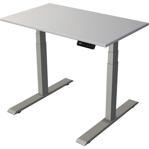 Bureau Règlable Move2silverl100xp60xh63-127cm Gris/argent