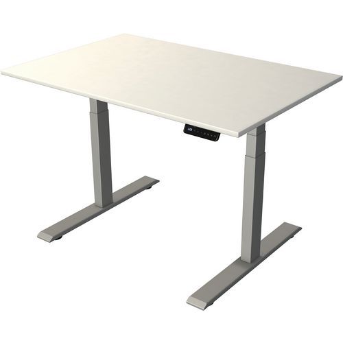 Bureau Règlable Move2 Silver L120xp80xh63-127cm Blanc/argent