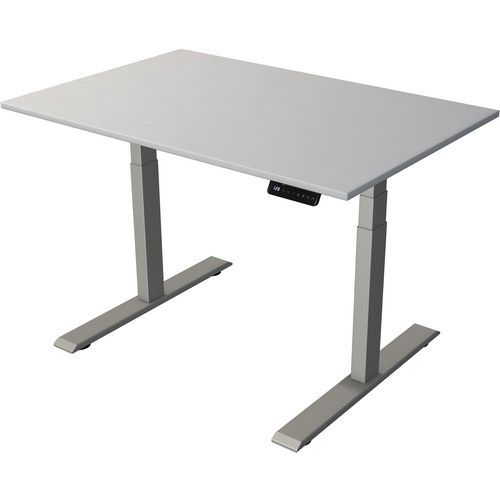 Bureau Règlable Move2 Silver L120xp80xh63-127cm Clair/argent