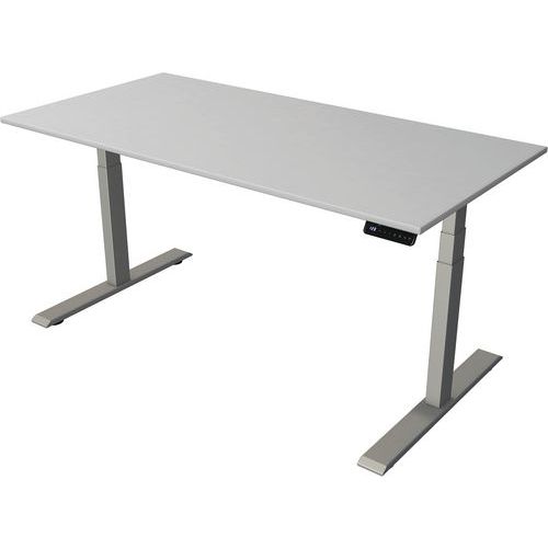 Kerkmann - Bureau électrique réglable Move2 Silver L160xP80cm Gris Clair/Argent - Télétravail Éco-responsable