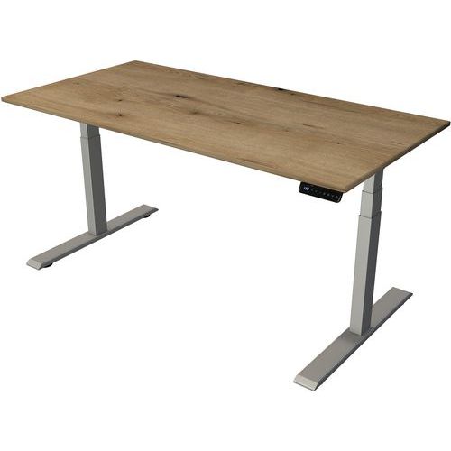 Kerkmann - Bureau réglable électrique Move2 Silver L160xP80cm - Chêne/Argent - Hauteur réglable 63-127cm - Télétravail