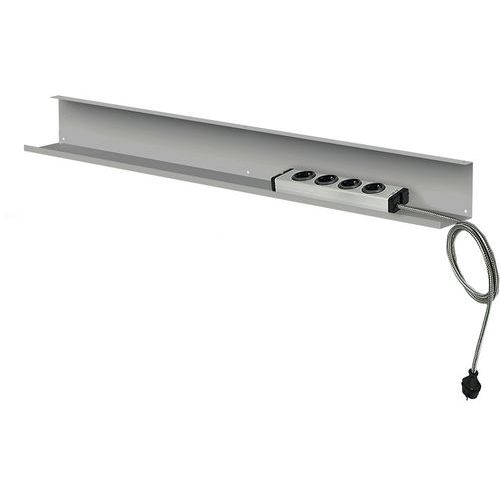 Kerkmann - Passage de câble horizontal Smart Office - L800mm Argent - Goulotte Éco-responsable