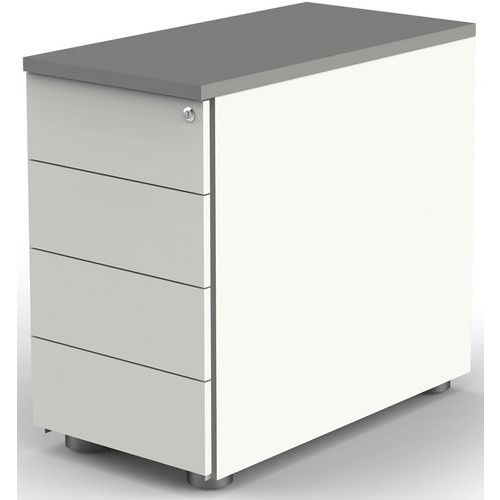 Caisson D'appoint - Form4 - 430x800x720-760mm Blanc/graphite