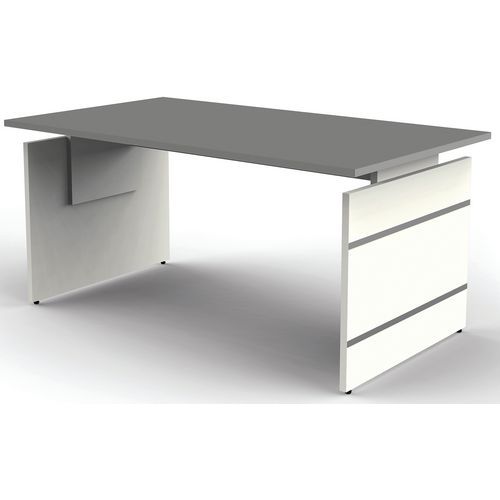 Kerkmann - Bureau réglable Form 4 - L160xP80cm - Hauteur réglable 68-76cm - Gris Foncé & Argent - Éco-responsable