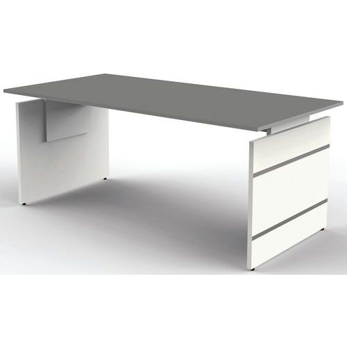 Kerkmann - Bureau réglable Form4 - L180xP80cm Gris Foncé Blanc Argent - Hauteur 68-76cm - Éco-responsable