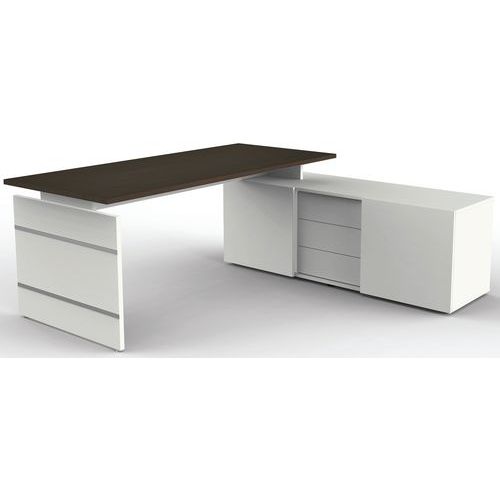 Poste Travail Form4 Bureau 1800/buffet 1600 Blanc/wengé