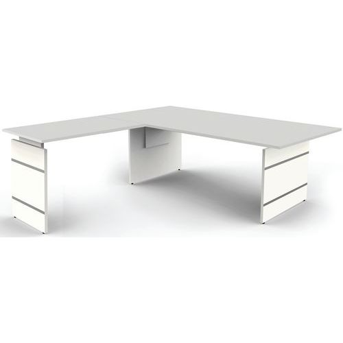 Bureau Réglable Form4 L200xp220xh68-76cm+ext.l120cm Gris-cl.