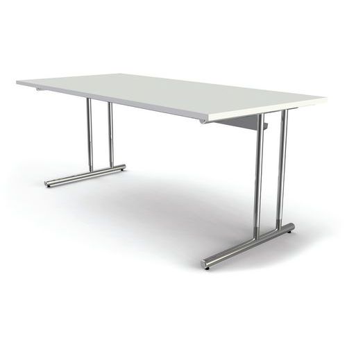 Kerkmann - Bureau Artline - 180x80cm - Hauteur réglable 68-82cm - Blanc/Argent - Éco-responsable