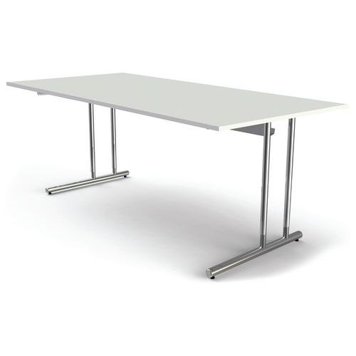 Kerkmann - Bureau réglable Artline L200xP100cm Blanc - Hauteur réglable 68-82cm - Éco-responsable
