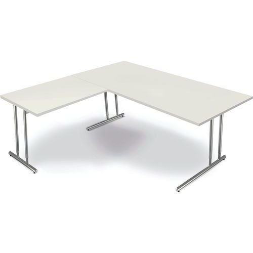 Bureau Artline 180x80x68-82cm+extension 100x60cm Blanc7681
