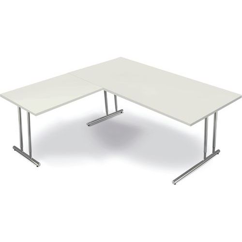 Bureau Artline 200x100x68-82 +extension 100x60cm Blanc 7682