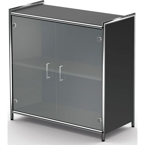 Buffet Artline Large Portes 800x380x780 Mm Anthr./verre