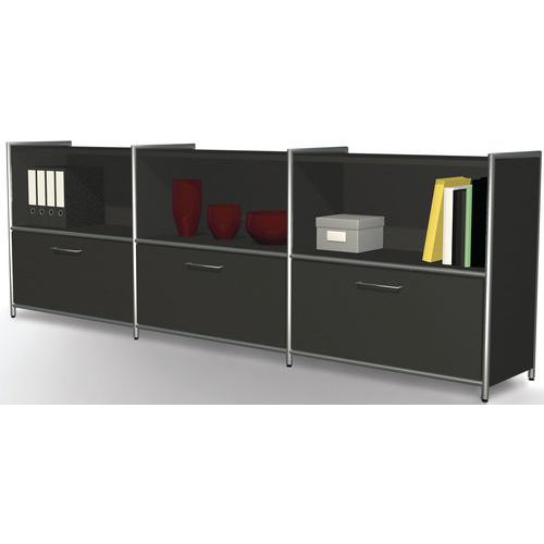 Buffet Artline Large 1 Tiroir 2 Buffets D'appoint Anthracite