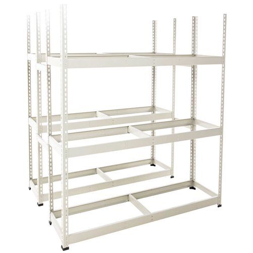 Manutan Expert - Rayonnage pour pneus Rapid 1 - 1980x1830x455 mm - 3 niveaux - Gris - Acier - Montage sans outils - Charge 1500 kg