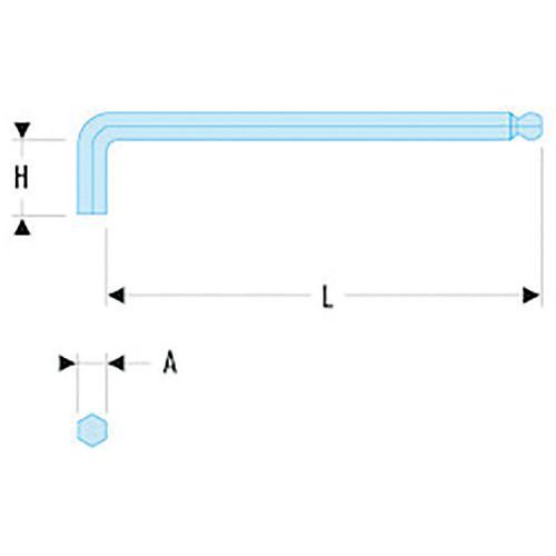 Facom 1 Clé Mâle Longue Tête Sphérique - Facom Facom