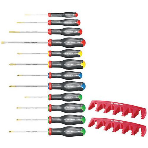 Facom 1 Jeu De 12 Tournevis Avec Ratelier - Facom Facom