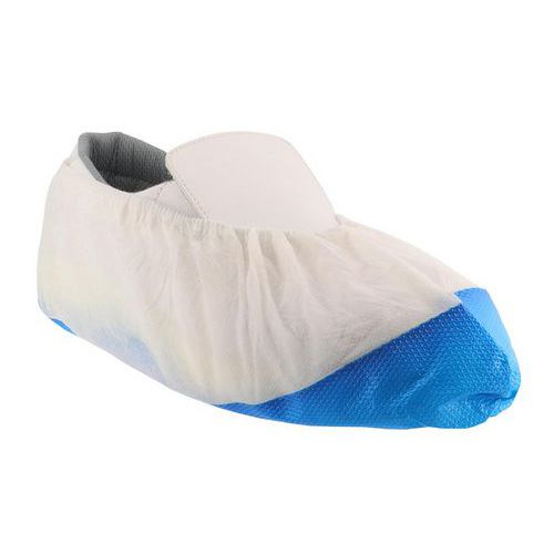 Singer Safety - Surchaussures usage unique polyéthylène blanc/bleu - EPI - Protection jetable