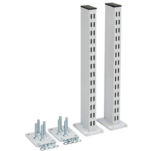 Paire De Montants Perforés Sur Platines - Hauteur 418 Mm