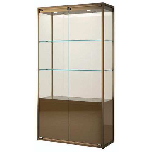 Vitrine Exposition Avec Rangement - 95x45x190 Cm - Bronze