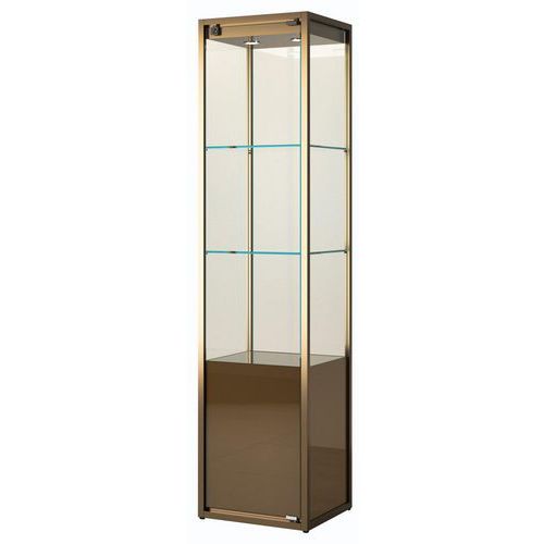 Vitrine Exposition Avec Rangement - 45x45x190 Cm - Bronze