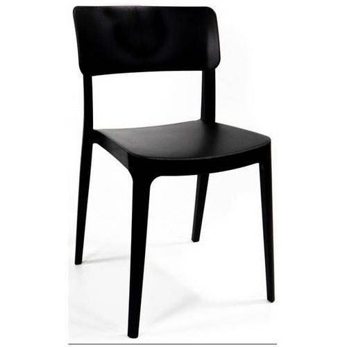 Veba - Chaise Wing Empilable Noir - Plastique - 82x47cm - Design Moderne et Pratique