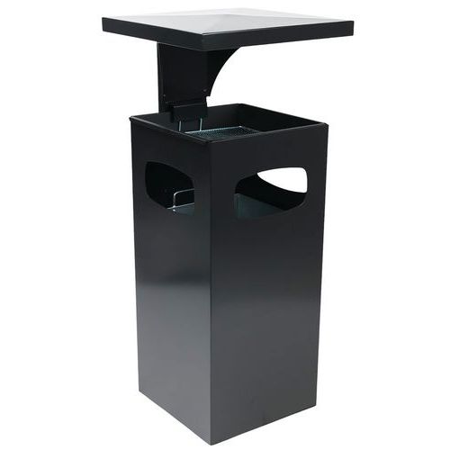 Manutan Expert - Cendrier Poubelle 38L Anthracite - Acier Durable - Usage Intérieur/Extérieur - Éco-responsable