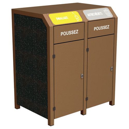 Urbemob - Poubelle Chardonnay 120L Rouille - Tri Sélectif Extérieur Collectivité - Métalloplastique IPRA - Recyclable 100%